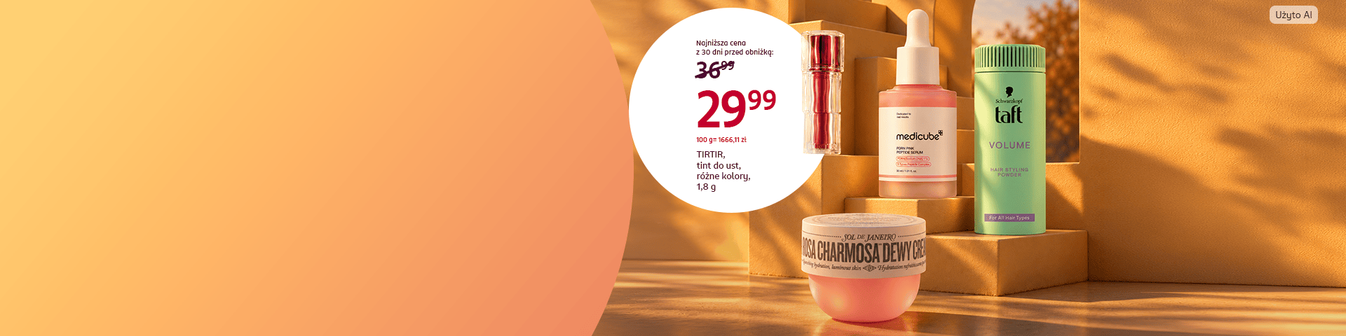 Promocja na balsamy do ciała Sol de Janeiro. Na bannerze krem do ciała Rosa Chármosa Dew Cream marki Sol de Janeiro. Sprawdź ofertę i wybierz pielęgnację nawilżającą dla swojej skóry.