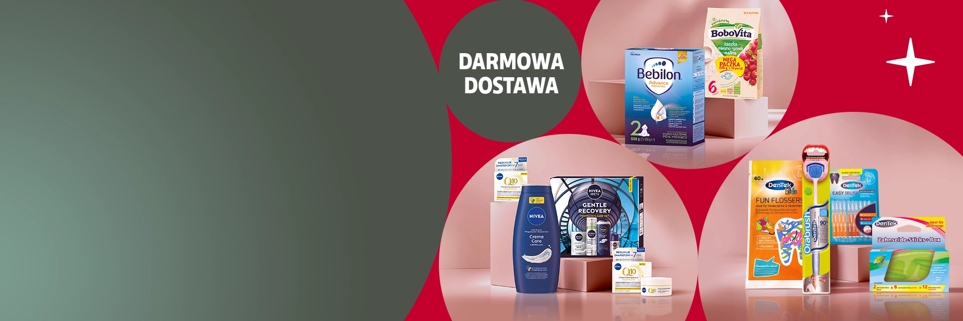 Darmowa dostawa z markami Dentek, Nivea, BoboVita i Bebilon.